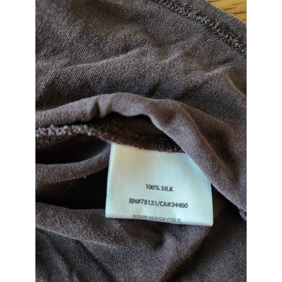 Eileen Fisher 100% Silk Sleeveless Tank Top in Brown | Size XS - Picture 5 of 8